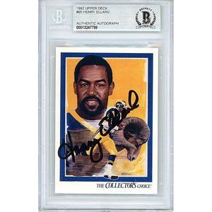 Henry Ellard LA Rams Signed 1992 Upper Deck Football Card Beckett BAS Autograph
